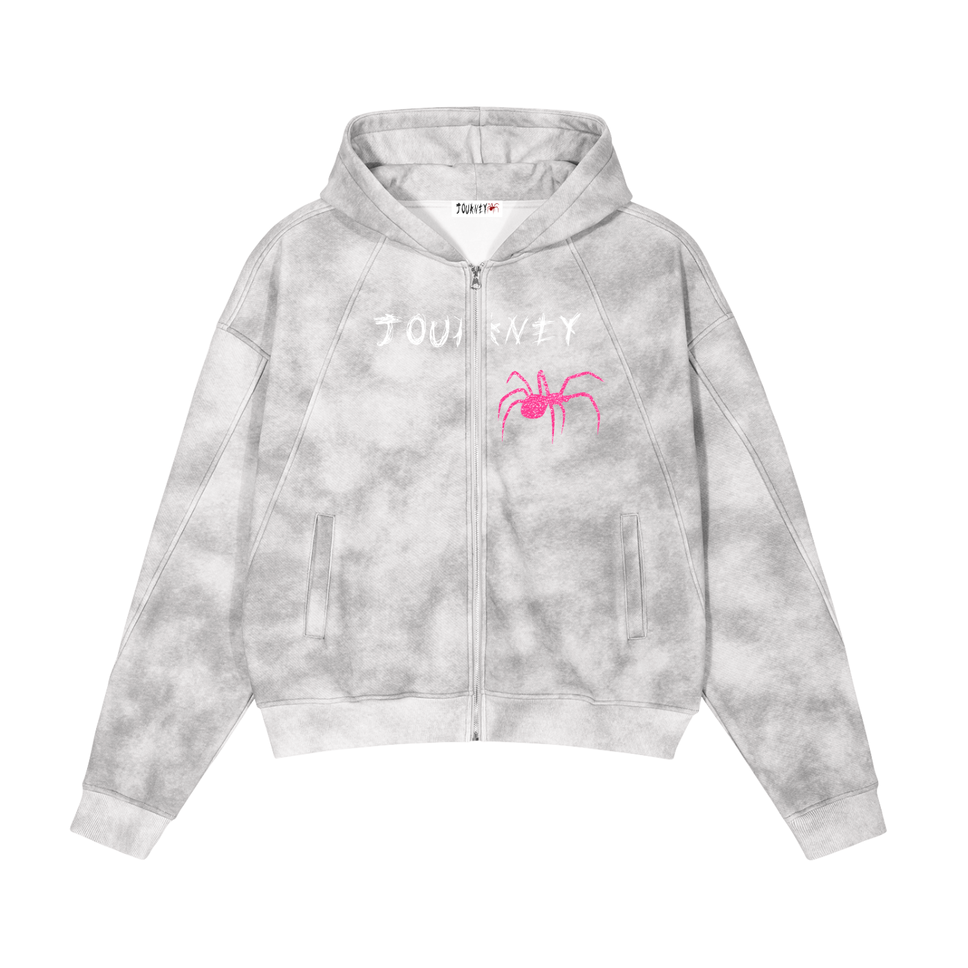 Journey Dirty Washed Zip-Up Fleece Hoodie